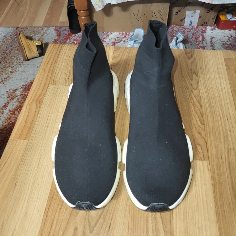 Balenciaga Grey Knit Speed Trainer Sneakers Size 45 - Picture 4 of 12